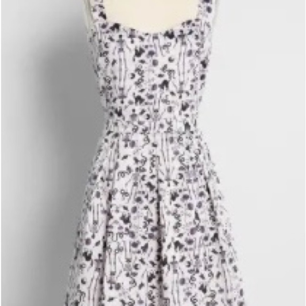 Modcloth Black and White Floral Dress - Picture 2 of 7